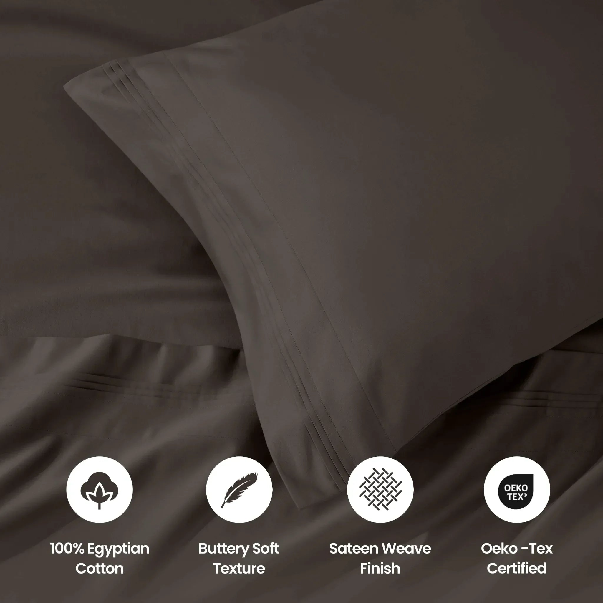 1000 Thread Count Egyptian Cotton Solid Pillowcase Set