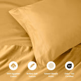100% Egyptian Cotton 1000 Thread Count Solid Pillowcase Set