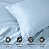 100% Egyptian Cotton 1000 Thread Count Solid Pillowcase Set
