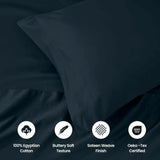 100% Egyptian Cotton 1000 Thread Count Solid Pillowcase Set