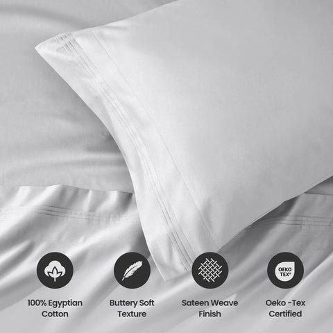 1000 Thread Count Egyptian Cotton Sateen Extra-Deep Sheet Set