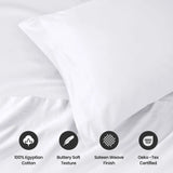 100% Egyptian Cotton 1000 Thread Count Solid Pillowcase Set