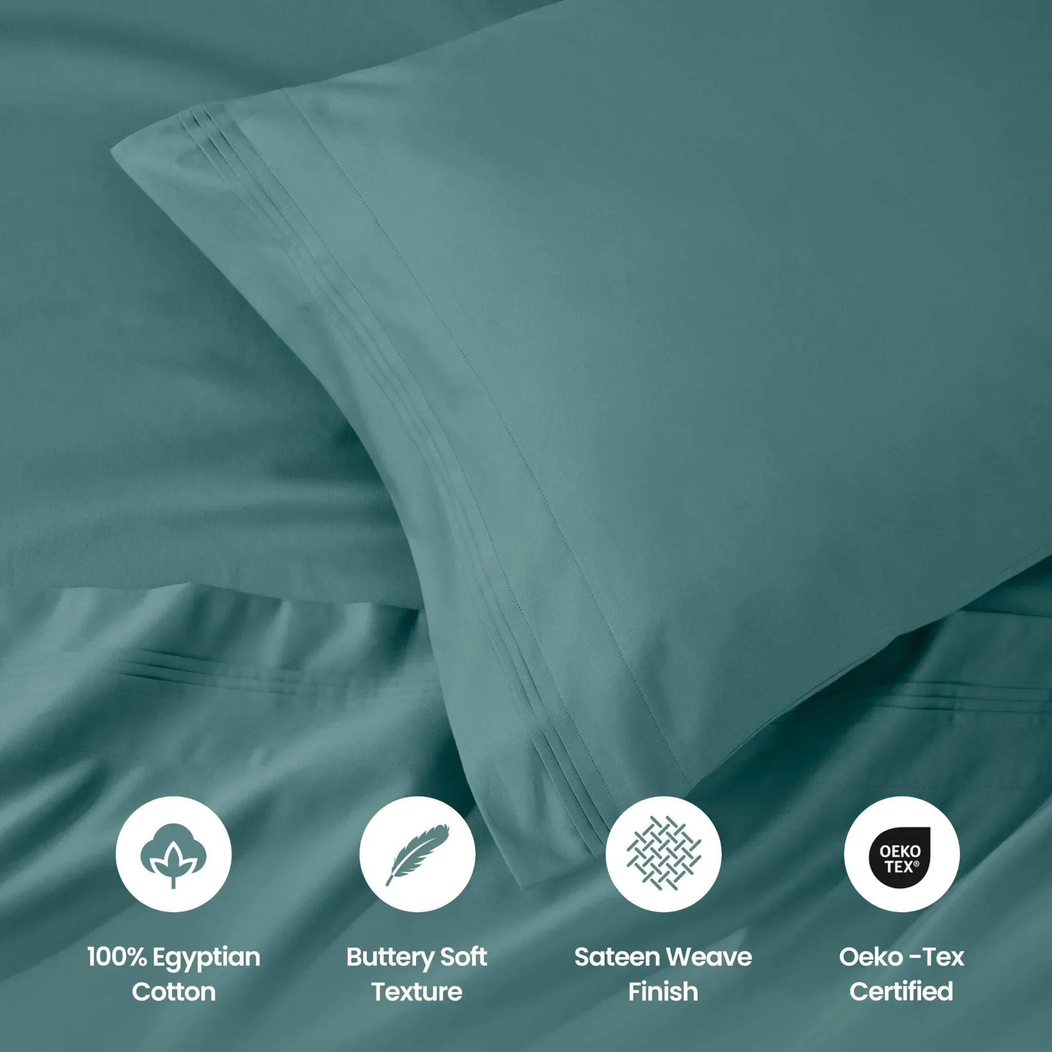 1000 Thread Count Egyptian Cotton Solid Pillowcase Set