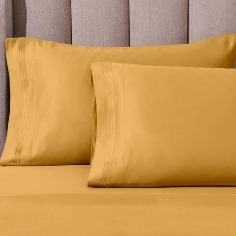 100% Egyptian Cotton 1000 Thread Count Solid Pillowcase Set