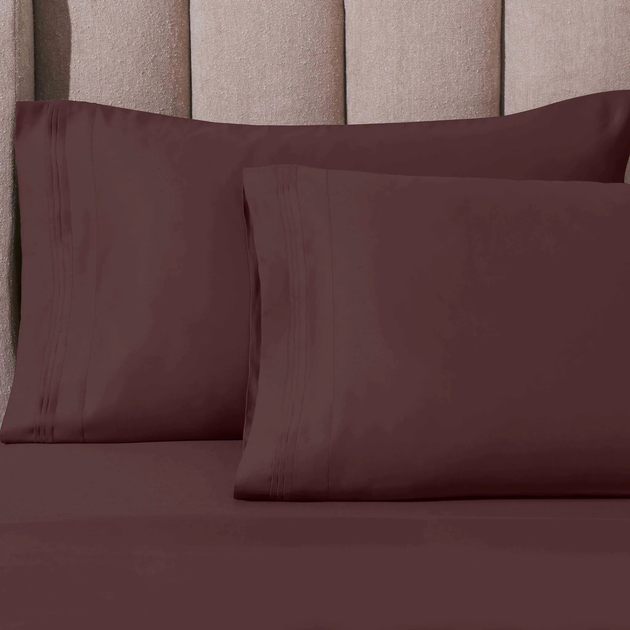 1000 Thread Count Egyptian Cotton Solid Pillowcase Set