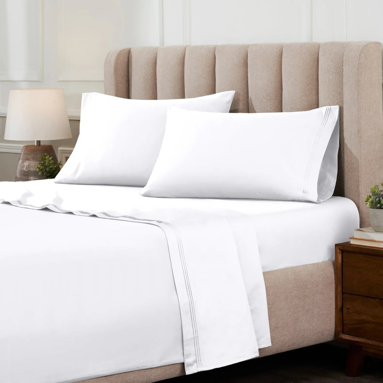 1000 Thread Count Egyptian Cotton Sateen Extra-Deep Sheet Set