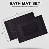 Egyptian Cotton Greek Key Infinity Border Bath Mat Set of 2