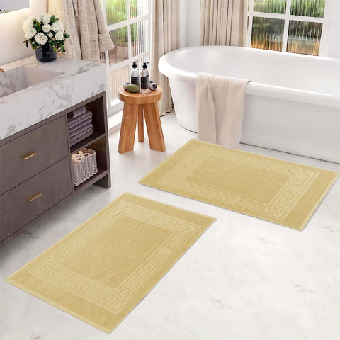 Egyptian Cotton Bath Mat Set of 2 Greek Key Infinity Border