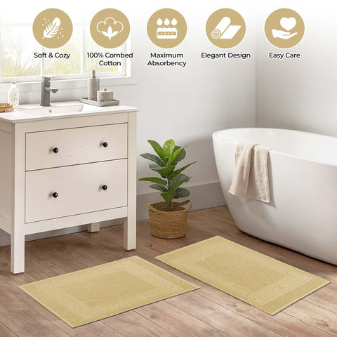 Egyptian Cotton Bath Mat Set of 2 Greek Key Infinity Border