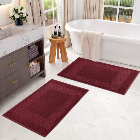 Egyptian Cotton Bath Mat Set of 2 Greek Key Infinity Border