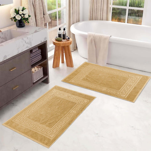 Egyptian Cotton Bath Mat Set of 2 Greek Key Infinity Border