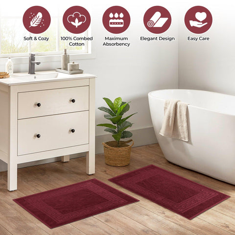 Egyptian Cotton Bath Mat Set of 2 Greek Key Infinity Border
