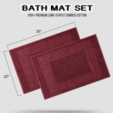 Egyptian Cotton Greek Key Infinity Border Bath Mat Set of 2