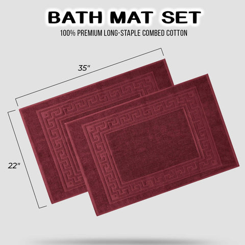 Egyptian Cotton Bath Mat Set of 2 Greek Key Infinity Border