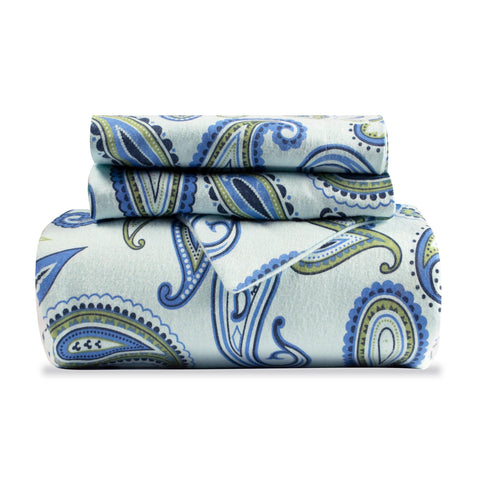100% Cotton Flannel Paisley Luxury Duvet Cover Set