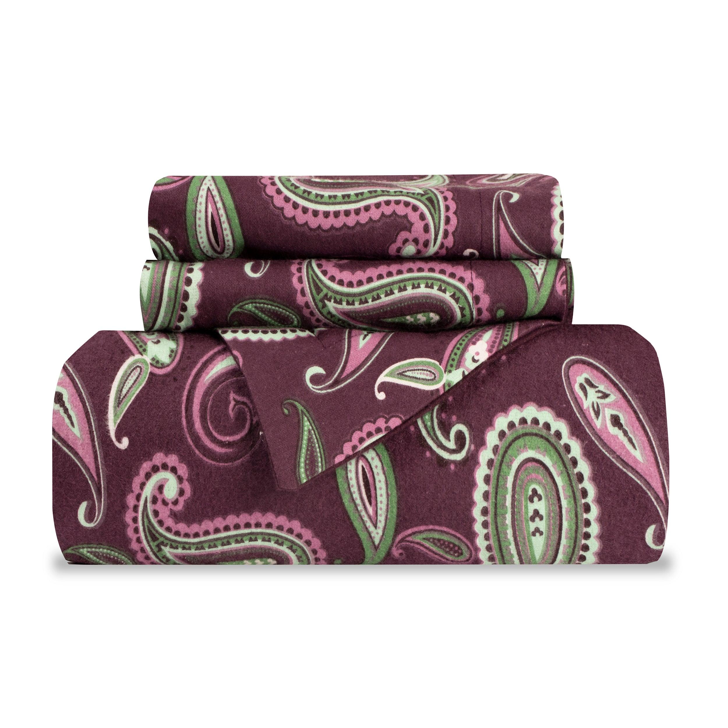 100% Cotton Flannel Paisley Luxury Duvet Cover Set