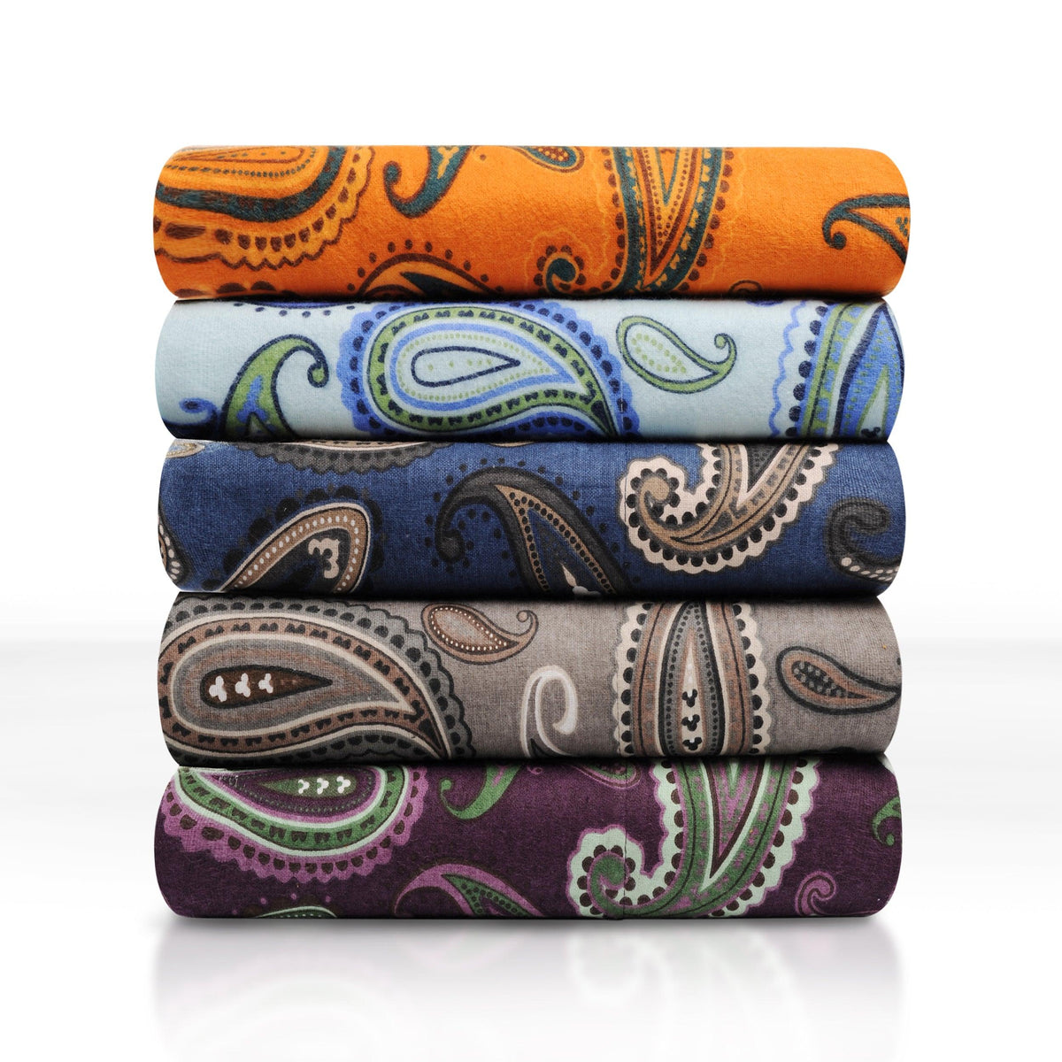100% Cotton Flannel Paisley Luxury Duvet Cover Set