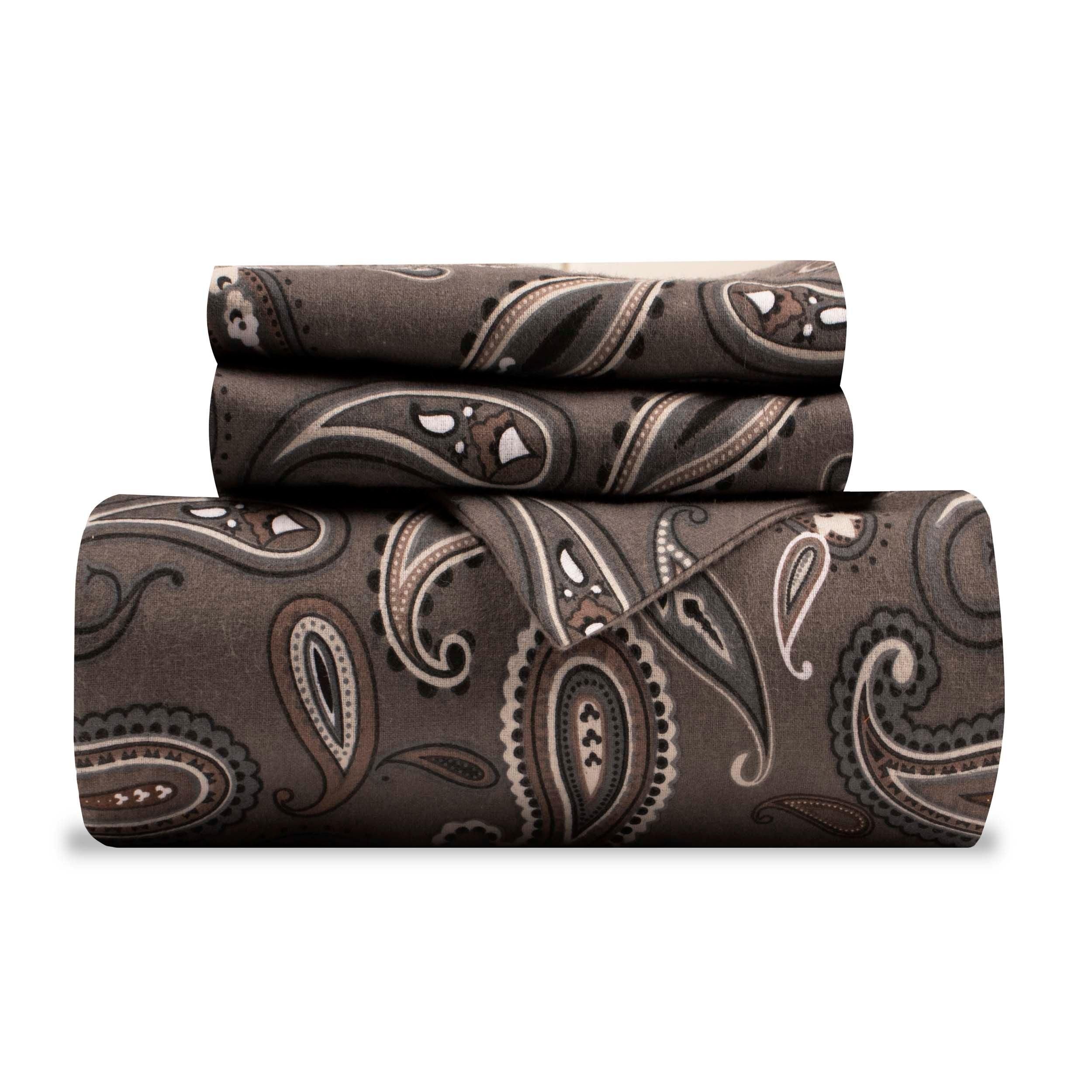 100% Cotton Flannel Paisley Luxury Duvet Cover Set