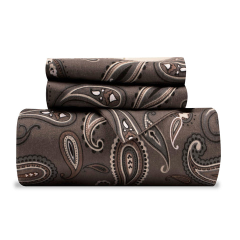100% Cotton Flannel Paisley Luxury Duvet Cover Set