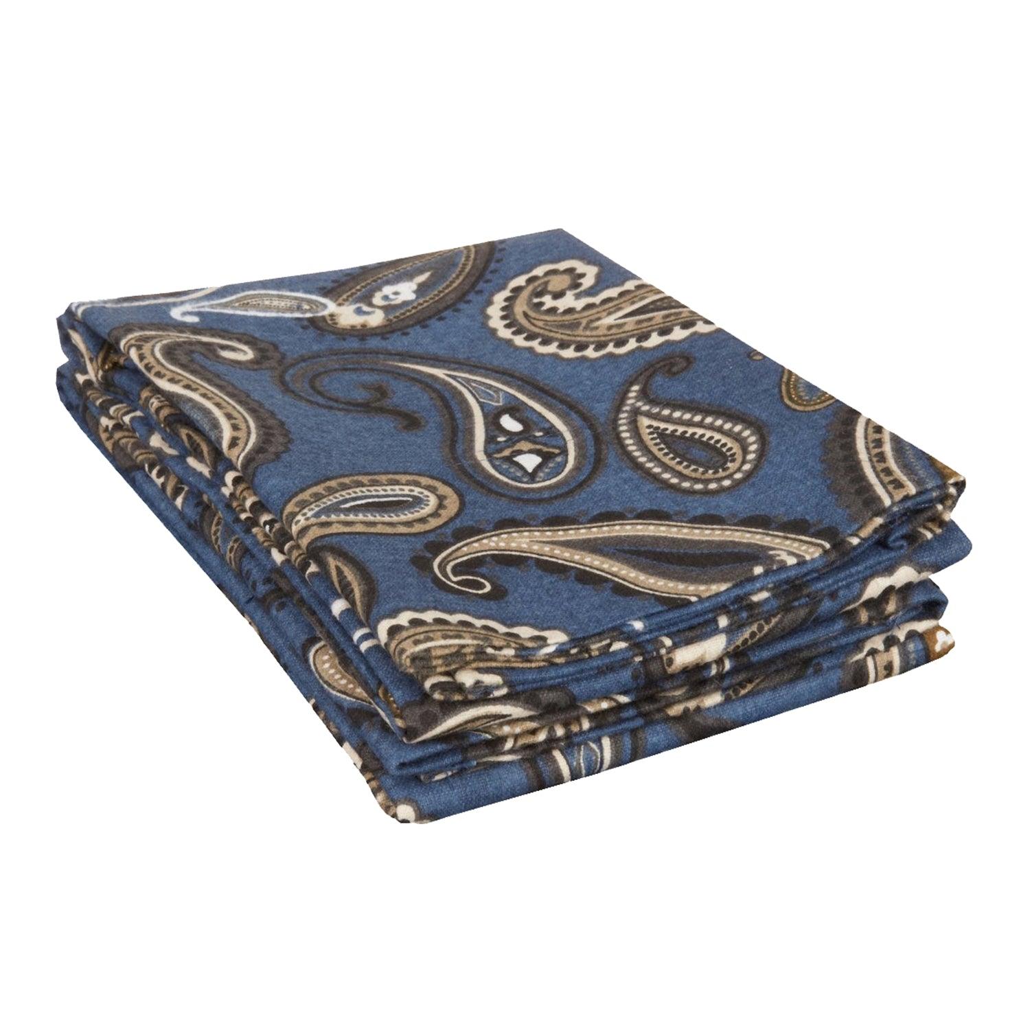 100% Cotton Flannel Vintage Paisley Pillowcase Set