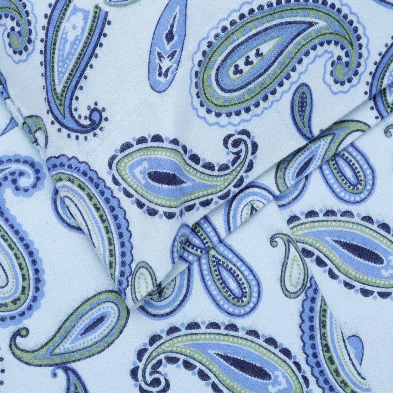 100% Cotton Flannel Vintage Paisley Pillowcase Set