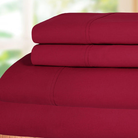 300 Thread Count 100% Cotton Sheet Set Percale Solid Deep Pocket