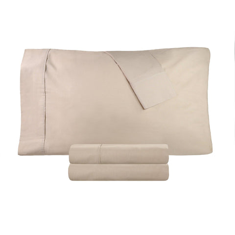 300 Thread Count 100% Cotton Sheet Set Percale Solid Deep Pocket