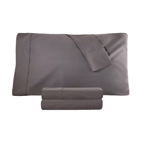 300 Thread Count 100% Cotton Sheet Set Percale Solid Deep Pocket