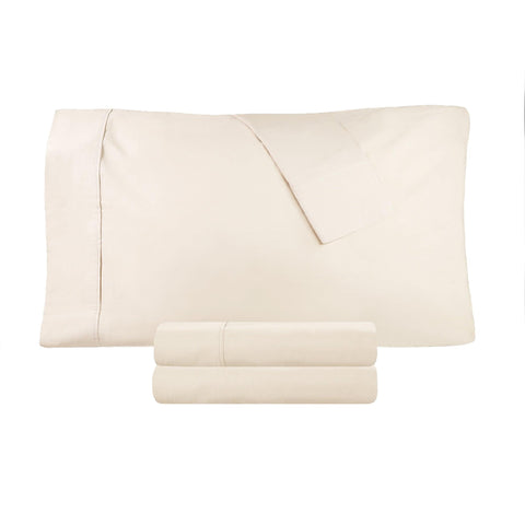 300 Thread Count 100% Cotton Sheet Set Percale Solid Deep Pocket