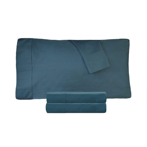 300 Thread Count 100% Cotton Sheet Set Percale Solid Deep Pocket