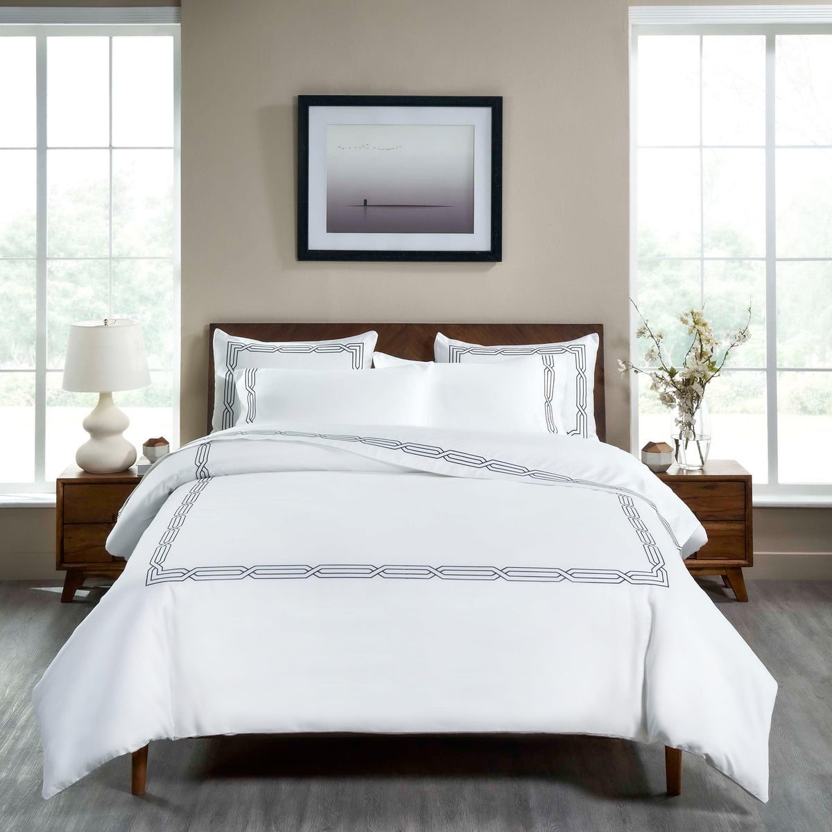 1200 Thread Count Egyptian Cotton Embroidered Duvet Cover