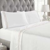 1200 Thread Count Egyptian Cotton Embroidered Geometric Bed Sheet Set