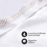 1200 Thread Count Egyptian Cotton Embroidered Geometric Bed Sheet Set