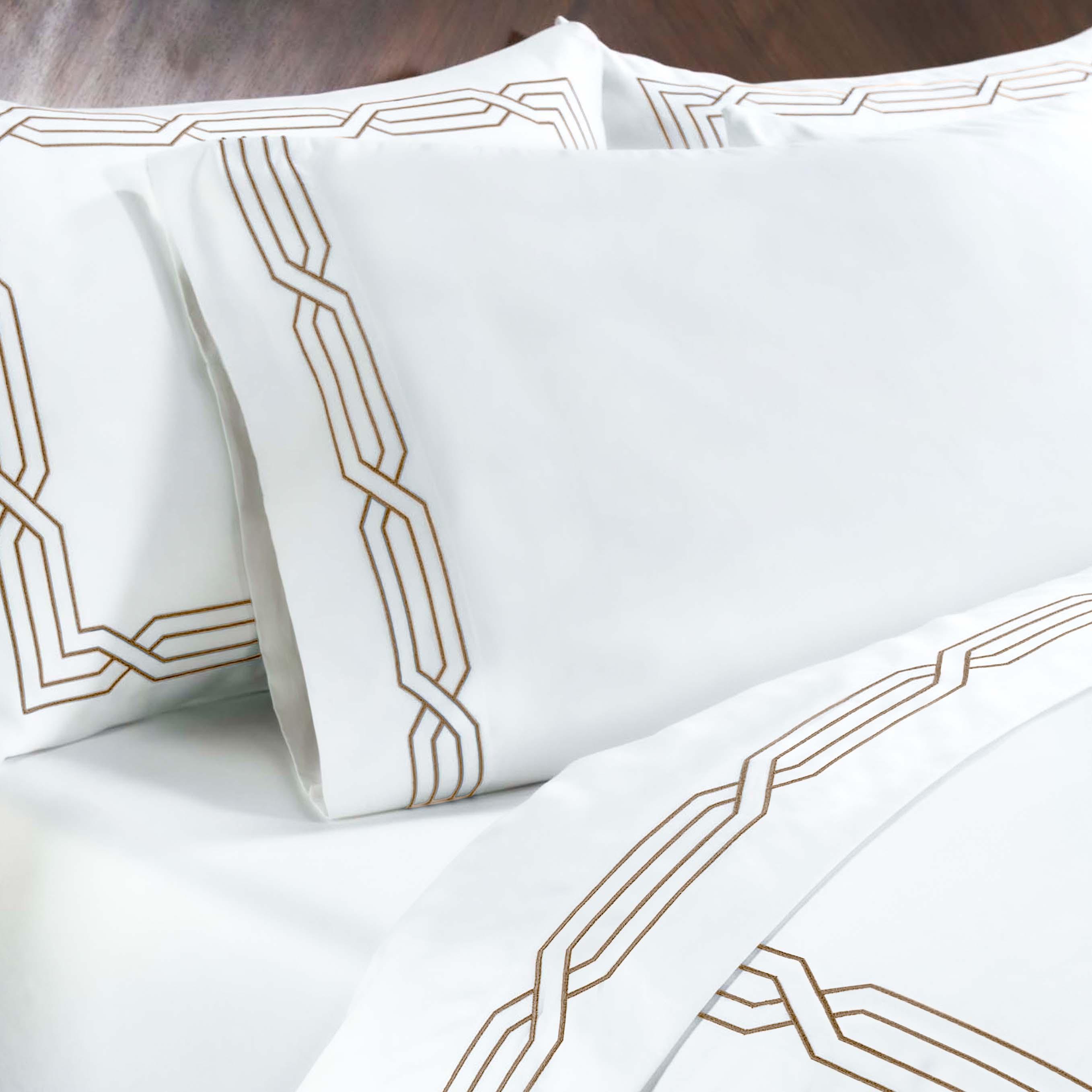 1200 Thread Count Egyptian Cotton Sateen Embroidered Sheet Set
