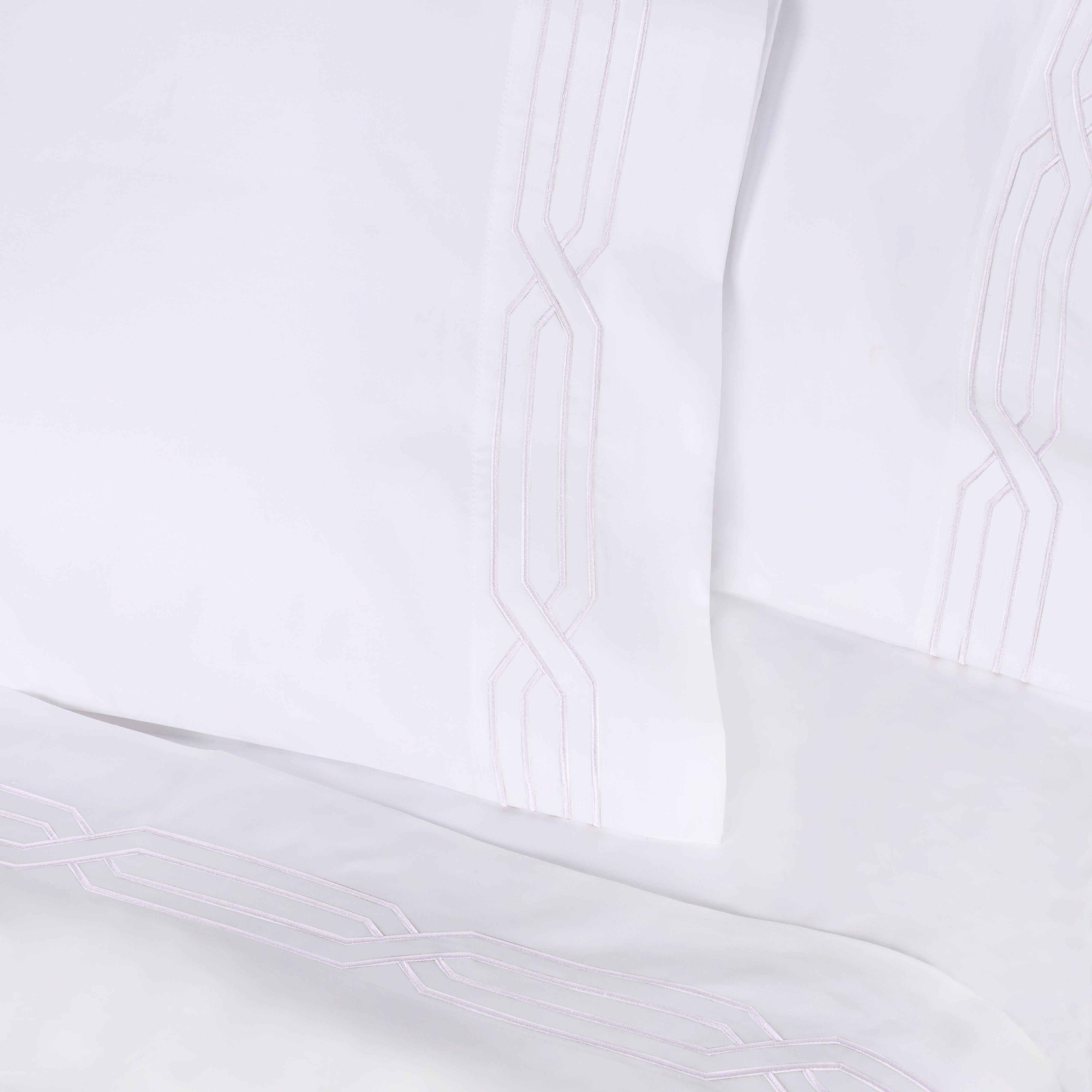 1200 Thread Count Egyptian Cotton Embroidered Geometric Bed Sheet Set