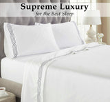 1200 Thread Count Egyptian Cotton Sateen Embroidered Sheet Set