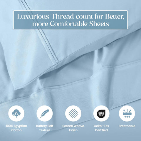 1200 Thread Count Egyptian Cotton Sateen Sheet Set