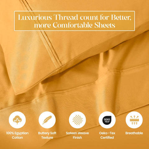 1200 Thread Count Egyptian Cotton Sateen Sheet Set