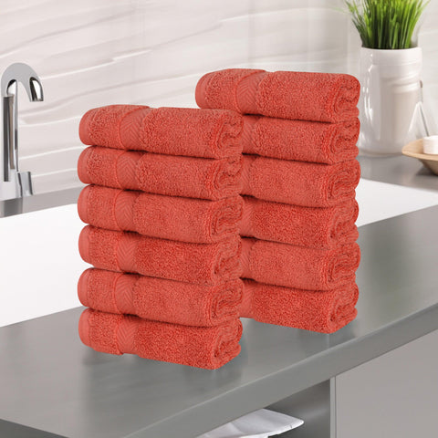 12 Piece Face Towel Set Zero Twist Cotton Soft Absorbent