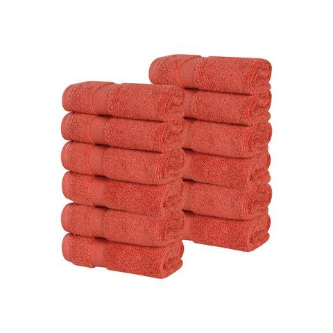 12 Piece Face Towel Set Zero Twist Cotton Soft Absorbent