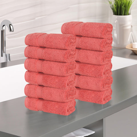 12 Piece Face Towel Set Zero Twist Cotton Soft Absorbent