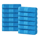 Eco-Friendly Ring-Spun Cotton 12-Piece Face Towel/Washcloth Set
