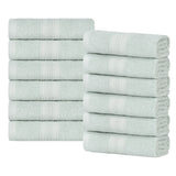Eco-Friendly Ring-Spun Cotton 12-Piece Face Towel/Washcloth Set