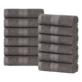 Eco-Friendly Ring-Spun Cotton 12-Piece Face Towel/Washcloth Set