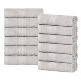 Eco-Friendly Ring-Spun Cotton 12-Piece Face Towel/Washcloth Set
