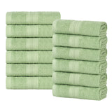 Eco-Friendly Ring-Spun Cotton 12-Piece Face Towel/Washcloth Set