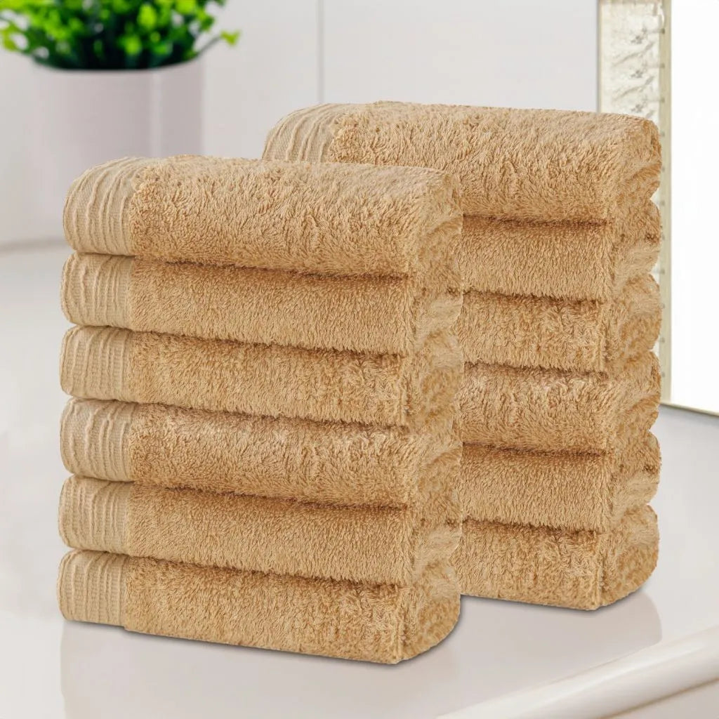 Rayon from Bamboo Eco-Friendly Solid Face Towel Washcloth Set of 12