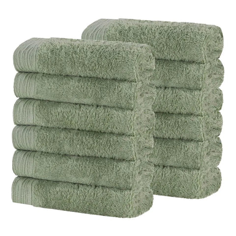 Rayon from Bamboo Eco-Friendly Solid Face Towel Washcloth Set of 12
