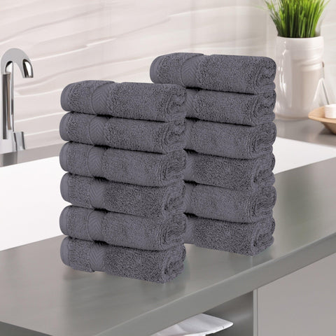 12 Piece Face Towel Set Zero Twist Cotton Soft Absorbent