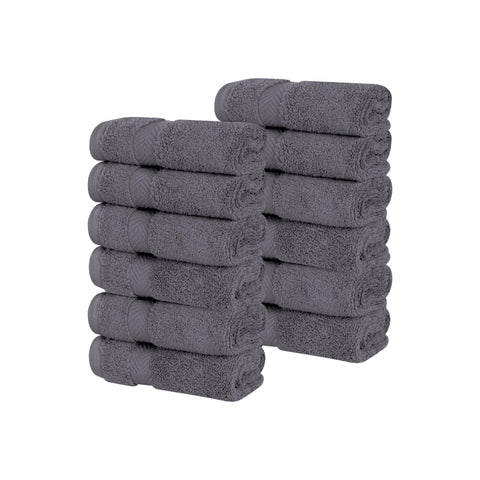 12 Piece Face Towel Set Zero Twist Cotton Soft Absorbent